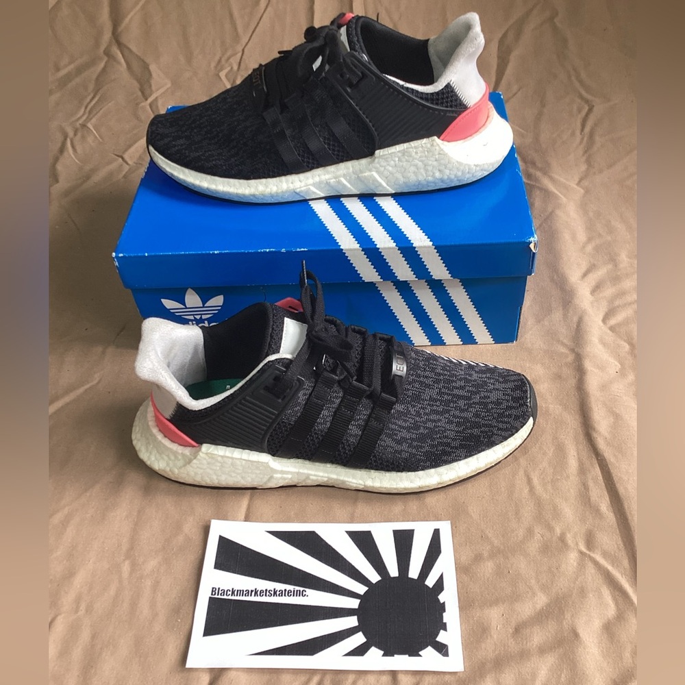 Adidas EQT Support 93/17 Core Black Turbo Red BB1234 Men's Size 10.5